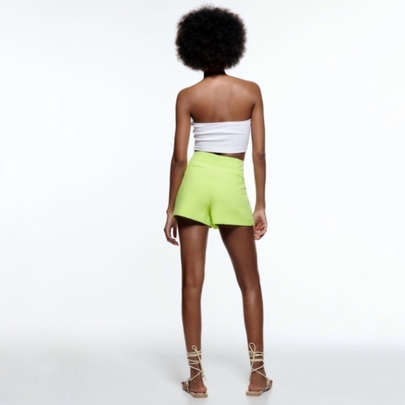 NWT Zara Asymmetric Skort Green Apple XS - Picture 3 of 12